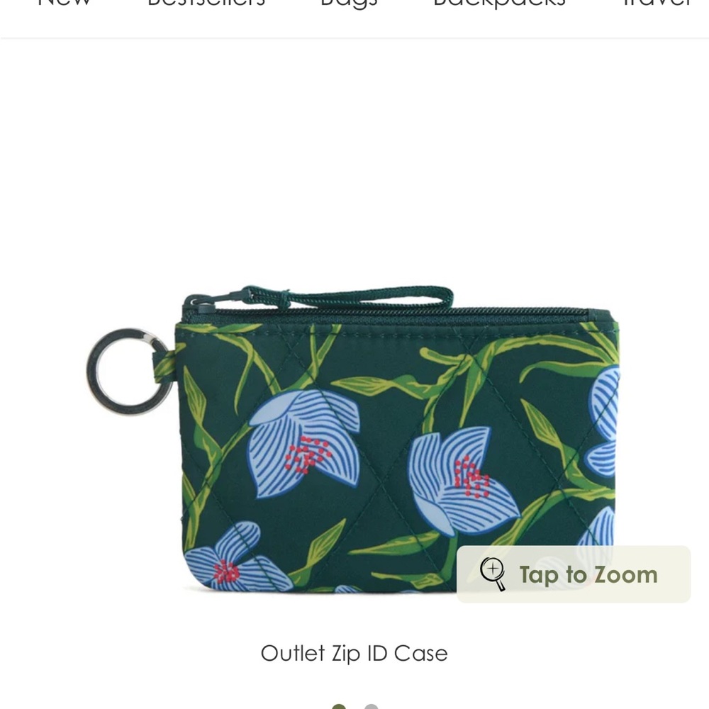 NWT Vera Bradley Outlet Zip ID Case
in Ultralight Charlotte Stems Pattern